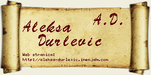 Aleksa Durlević vizit kartica